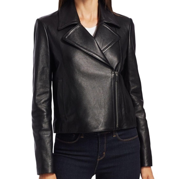 Theory Slim Moto Jacket in Leather NWT size 2 - Picture 3 of 3